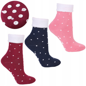 Ciepłe Skarpety Damskie Urocze Skarpetki Grube z ABS 3-PAK MORAJ