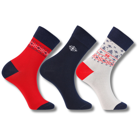 SKARPETKI ŚWIĄTECZNE MĘSKIE PREZENT NA ŚWIĘTA MIKOŁAJKI 3-PAR MORAJ