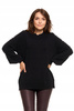SWETER DAMSKI z Ozdobnymi Perełkami Szerokie Rękawy Czarny Stylowy MORAJ 
