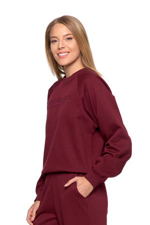 DRES DAMSKI SPODNIE KLASYCZNE WYSOKI STAN OCIEPLANA BLUZA Z HAFTEM MORAJ 