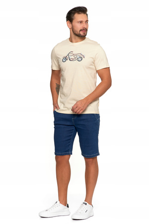 T-SHIRT MĘSKI HAFT MOTOCYKLA Koszulka z krótkim rękawem Bawełniana MORAJ 