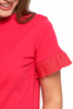 Bluzka Damska Motylkowe Rękawy z Koronką Elegancka Koszulka T-Shirt MORAJ 