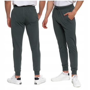 DRESOWE SPODNIE MĘSKIE Klasyczne Gładkie Wiązane z Kieszeniami MORAJ