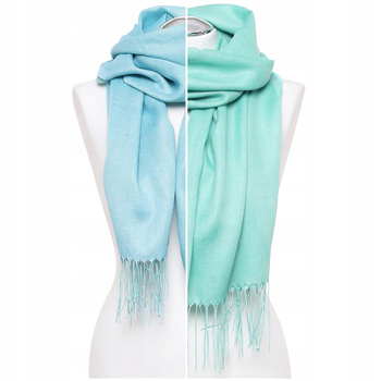 Szal Damski Duży Frędzle Gładki Dwukolorowy Modny Wiosenny Szalik MORAJ