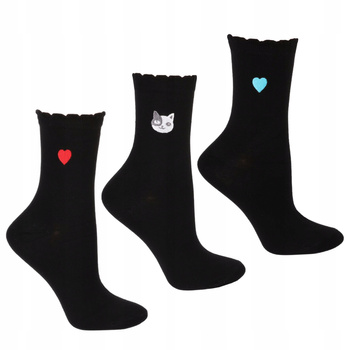 Skarpetki Damskie z haftem MORAJ 3 pary