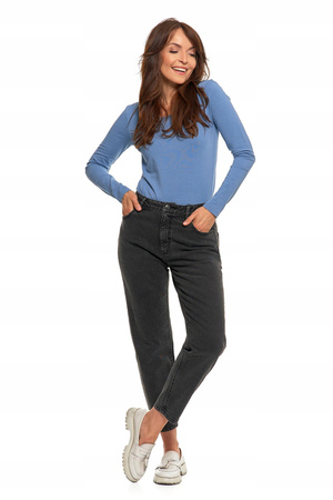 Spodnie Mom Fit Jeansowe Damskie z Wysokim Stanem Luźne Jeansy MORAJ 