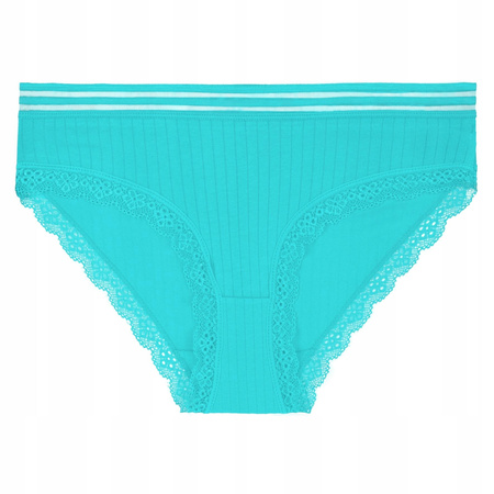 Figi Damskie Bikini Majtki Bawełniane Prążek Koronka Modne 4-pak MORAJ 