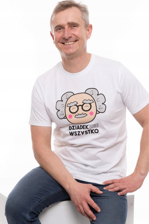 T-Shirt Męski Śmieszna Koszulka PREZENT na Dzień Dziadka Napis 