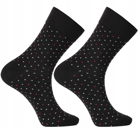 SKARPETKI MĘSKIE Wysokie Garniturowe Ciemne Delikatny Wzór 1 para MORAJ 