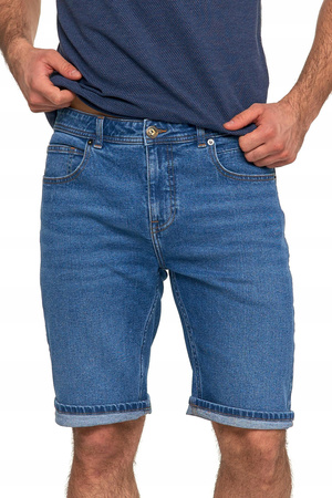 SPODENKI JEANSOWE Szorty Męskie Na Lato Bawełniane Jeans Wygodne MORAJ 