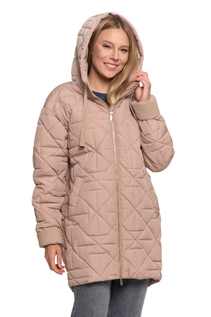 ELEGANCKA KURTKA DAMSKA PRZEJŚCIOWA Z KAPTUREM NA JESIEŃ CIEPŁA MORAJ