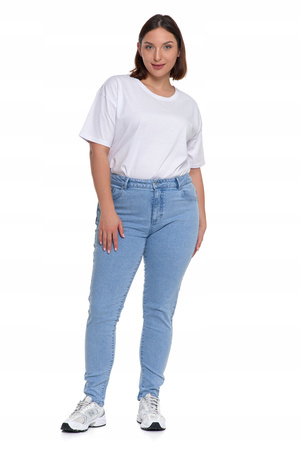 Jeansy Spodnie Damskie Rurki z Wysokim Stanem Klasyczne Skinny MORAJ 