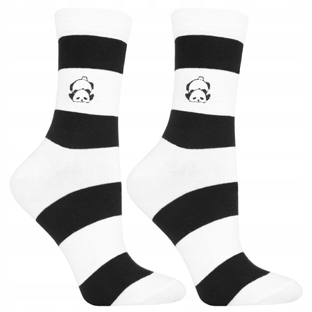 Skarpetki Damskie Długie Urocza Panda Wysokie Skarpety MORAJ 3-PAK 