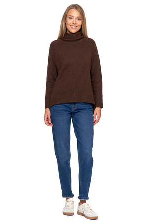 SWETER DAMSKI ELEGANCKI GOLF WYDŁUŻONY TYŁ MODNY MORAJ