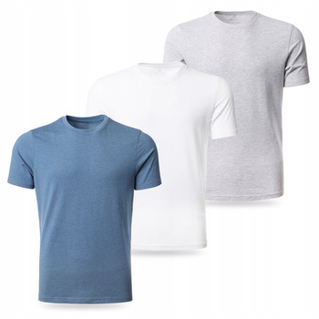 T-SHIRT MĘSKI 3PAK Koszulek na Krótki Rękaw Gładkie Jednokolorowe MORAJ