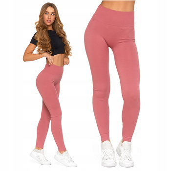 Getry Damskie Prążkowane LEGGINSY z Wysokim Stanem w Prążek MORAJ