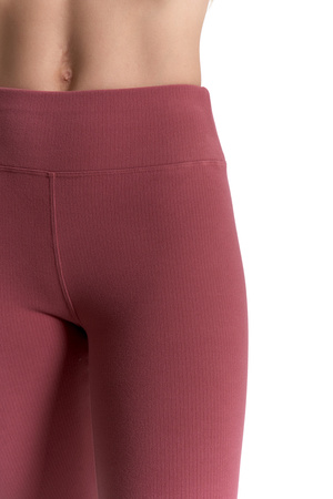 LEGGINSY DAMSKIE PRĄŻKOWANE GETRY Z WYSOKIM STANEM I SZEROKI PAS MORAJ