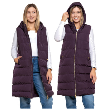 KAMIZELKA DAMSKA Do Kolan Pikowana z Kapturem Bezrękawnik na Jesień MORAJ