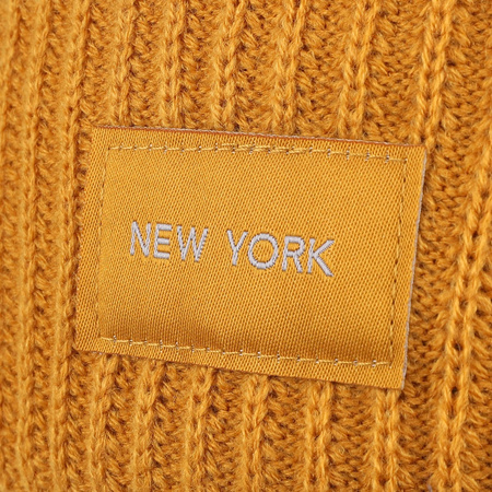 Czapka Damska Zimowa Beanie klasyczna z naszywką Modna Ciepła Prążek MORAJ