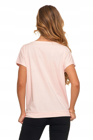 Bluzka Damska Koszulka T-Shirt z Haftem Oversize na Krótki Rękaw MORAJ 