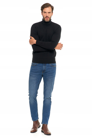 Elegancki Golf Męski Sweter Pod Szyję Klasyczny Cienki Sweterek MORAJ 