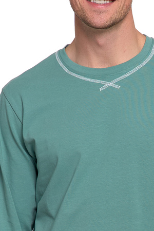 PIŻAMA MĘSKA DWUCZĘŚCIOWA DŁUGI RĘKAW I SPODNIE WYGODNA GŁADKA MORAJ