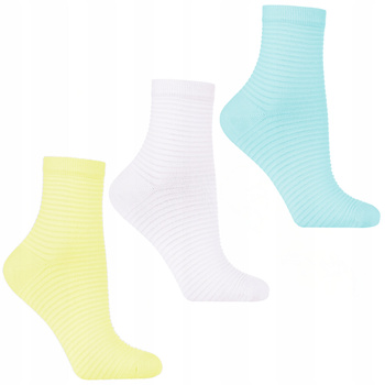 Skarpetki Damskie Za Kostkę Skarpety Prążkowane Kolorowe MORAJ 3-PARY