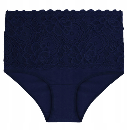 MAJTKI DAMSKIE z Koronką Wysoki Stan Maxi Bikini Bawełniane 3-PAK MORAJ 