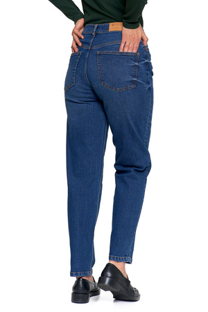SPODNIE MOM FIT JEANSOWE DAMSKIE WYSOKI STAN LUŹNE MODNE JEANSY MORAJ