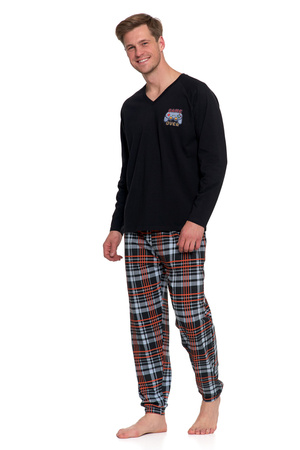 PIŻAMA MĘSKA DWUCZĘŚCIOWA DŁUGI RĘKAW I SPODNIE WYGODNA STYLOWA MORAJ