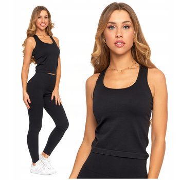 TOP DAMSKI Sportowa Koszulka Bokserka Prążkowana Stylowa Wygodna MORAJ