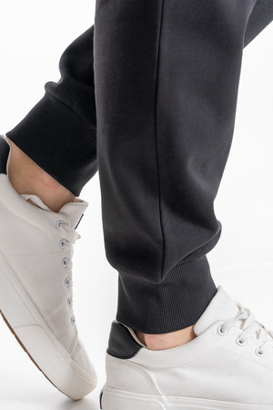 CIEPŁE SPODNIE DRESOWE MĘSKIE JOGGERY ZE ŚCIĄGACZAMI OCIEPLANE MORAJ