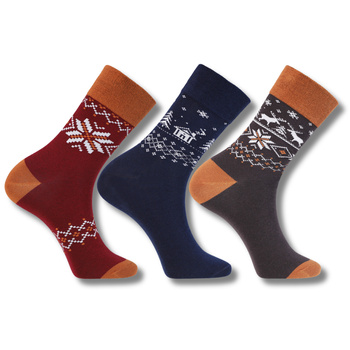 SKARPETKI ŚWIĄTECZNE MĘSKIE PREZENT NA ŚWIĘTA MIKOŁAJKI 3-PAR MORAJ