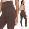 Legginsy Prążkowane Getry Damskie Wysoki Stan Modny Kolor Kryjące MORAJ 