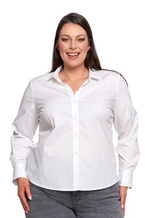 LUŹNA KOSZULA DAMSKA W PASKI BAWEŁNIANA KLASYCZNA DŁUGI RĘKAW MORAJ