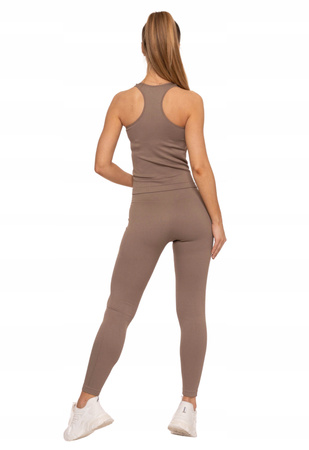 Legginsy Damskie Sportowe Wysoki Stan Kryjące Prążkowane Wygodne MORAJ 