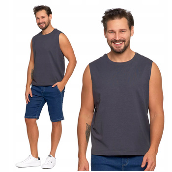 TANK-TOP Męski Koszulka Bez Rękawów Bokserka Gładki Podkoszulek MORAJ