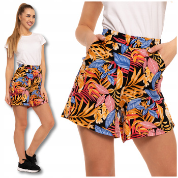 Szorty Damskie Krótkie Spodenki Gumka w Pasie Na Lato Kolorowe MORAJ