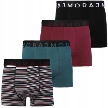 Bokserki Męskie Bawełna Dopasowane Kolorowe Klasyczne ZESTAW 4-PAK MORAJ