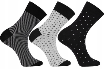 Skarpetki Męskie Wysokie Długie Skarpety Garniturowe Wzory MORAJ 3pak