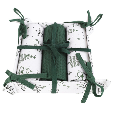 RĘCZNIKI KUCHENNE ELEGANCKIE ŚCIERKI W KOSZYCZKU NA ŚWIĘTA 40x70 MORAJ 3SZT