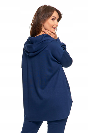 Elegancka BLUZA DAMSKA Oversize z Kapturem Stylowa Dekolt Serek MORAJ