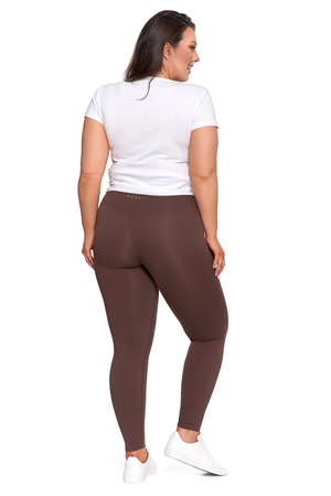 SPORTOWE LEGGINSY DAMSKIE WYSOKI STAN GŁADKIE KRYJĄCE MODELUJĄCE MORAJ