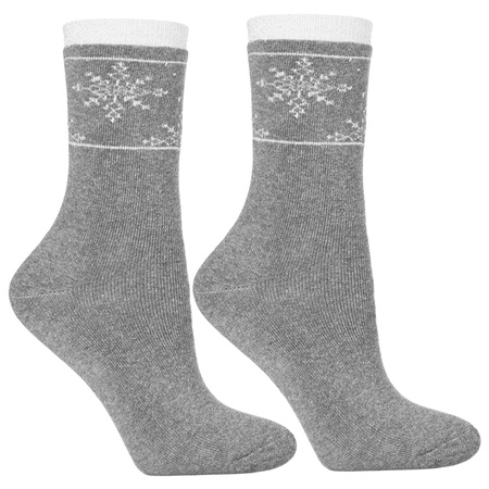 Grube SKARPETKI Ozdobna Nić Śnieżynki PREZENT NA ŚWIĘTA 3-PAK MORAJ