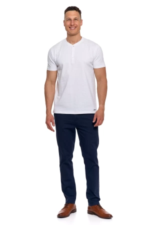 T-SHIRT MĘSKI MORAJ KOSZULKA KRÓTKI RĘKAW PROSTA ROZPINANY DEKOLT MODNA