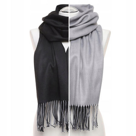 Szal Damski Dwustronny z Frędzlami Elegancki Szalik Cienki Dwa Kolory MORAJ