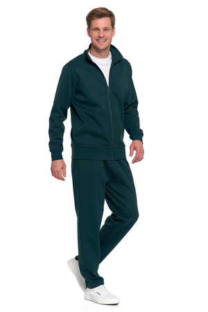 BLUZA MĘSKA DRESOWA ZE STÓJKĄ ZAPINANA NA ZAMEK GŁADKA ELEGANCKA MORAJ