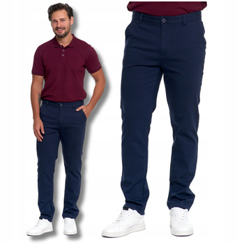 SPODNIE MĘSKIE Eleganckie Chinosy Prosta Nogawka Modne Bawełna MORAJ