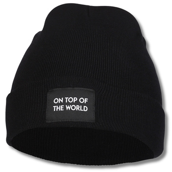 CZAPKA DAMSKA ZIMOWA PRĄŻKOWANA BEANIE NA CHŁODNE DNI MODNA NASZYWKA MORAJ