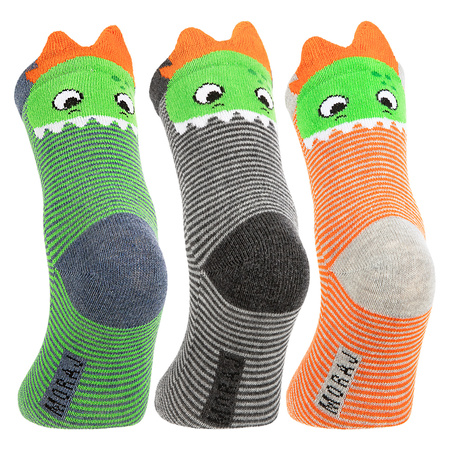 SKARPETY DZIECIĘCE MORAJ SKARPETKI KOLOROWE POTWORKI W PASKI 3-PAR